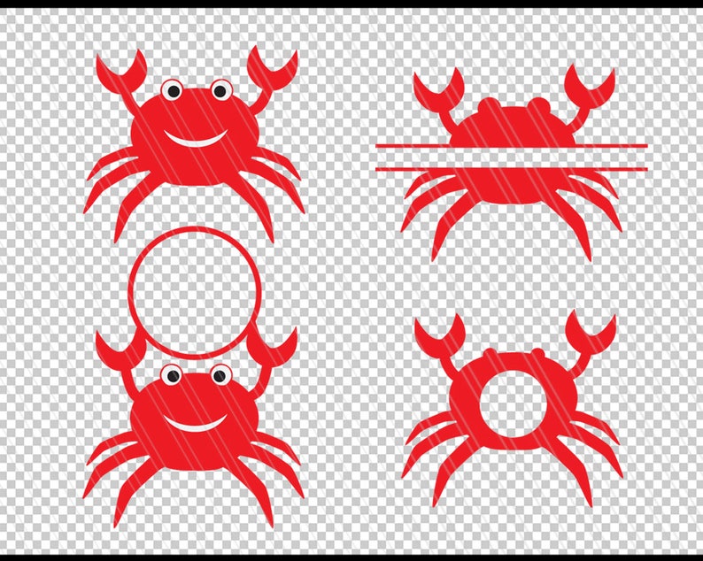 Crab Svg, Crab monogram svg, Nursery decor, Crab split monogram, Sea animals svg, monogram svg, Crab cut file Svg,ai,pdf,eps,dxf image 2