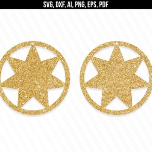 Circle Earrings svg, Earrings svg, Pendant svg, Faux leather earrings svg, Jewelry cut files, Cricut silhouette, Modern dxf,ai,eps,png,pdf