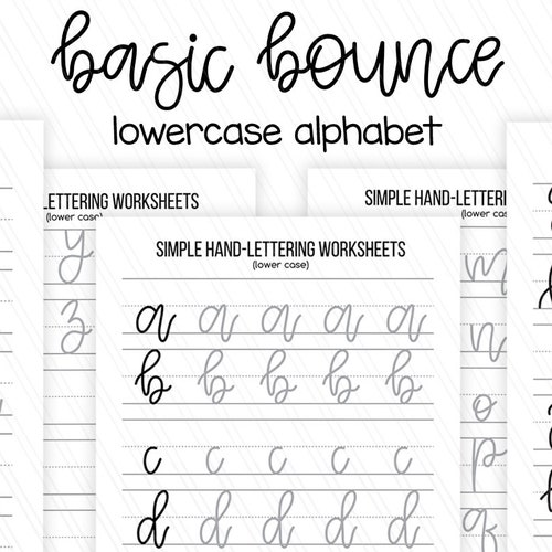simple beginner hand lettering practice sheets lowercase etsy