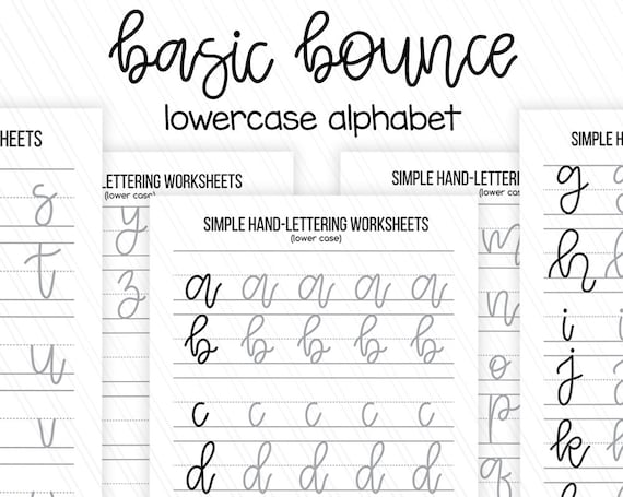 Simple Beginner Hand Lettering Practice Sheets, Lowercase Letters  Worksheets, Printable Handlettering Worksheets Digital Download 