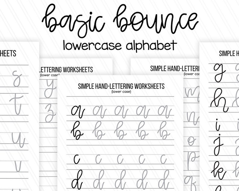 Simple Beginner hand lettering practice sheets Lowercase | Etsy