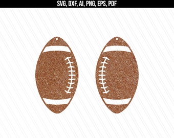 Football Earrings svg, Earring svg, Faux leather earrings, Sport ball earrings, Cricut silhouette, Earrings vector - svg,dxf,ai,eps,png,pdf