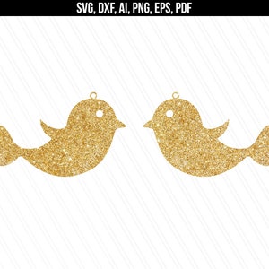 Bird Earrings svg, Earrings svg, Cute earring, Jewelry svg, leather jewelry, Cricut silhouette, Earrings vector - svg,dxf,ai,eps,png,pdf