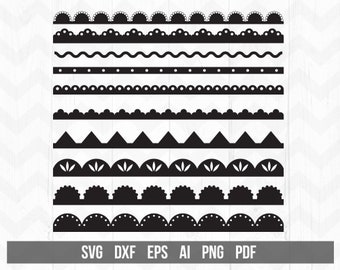 Lace borders svg, Border svg, seamless pattern, Dividers svg, decorative elements, Cricut, silhouette, Scalloped border svg, Border bundle
