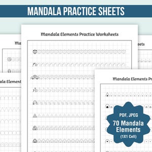 Mandala Practice sheets, Mandala Pattern Templates, Art Therapy, Printable mandala practice sheets, Mandala art - Digital Download|JPEG, PDF