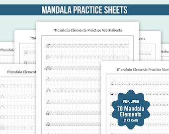 Mandala Practice sheets, Mandala Pattern Templates, Art Therapy, Printable mandala practice sheets, Mandala art - Digital Download|JPEG, PDF