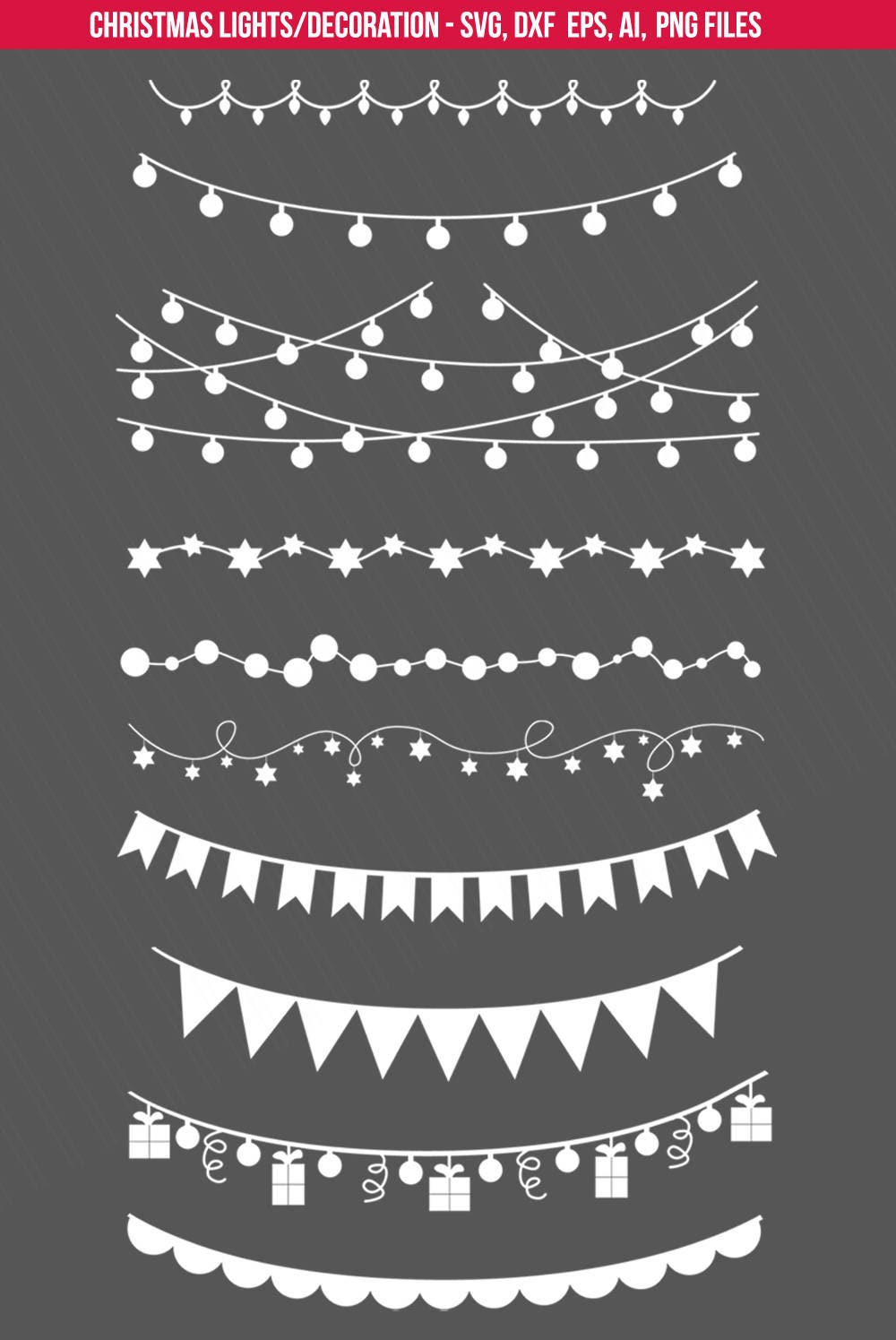 Download Christmas Lights SVG Decoration cut files Holiday ...