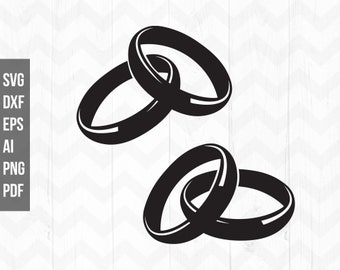 Wedding rings svg, Wedding bands svg, Mr & Mrs clipart, Wedding couple svg, dxf,eps,ai,png,pdf - Instant digital download