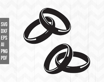 Wedding rings svg, Wedding bands svg, Mr & Mrs clipart, Wedding couple svg, dxf,eps,ai,png,pdf - Instant digital download