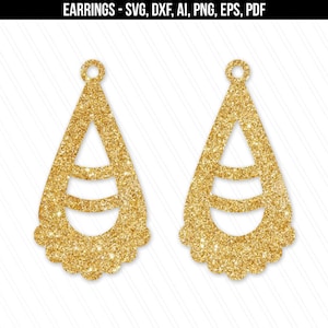 Tear drop earrings, Earring svg, Jewelry svg dxf cut files,leather jewelry making,Cricut silhouette, Earrings vector- svg,dxf,ai,eps,png,pdf