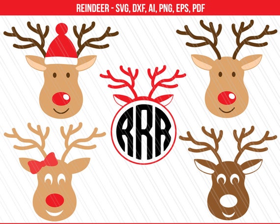 Download Reindeer Svg Christmas Svg Reindeer Cut Files Rudolph Svg Etsy