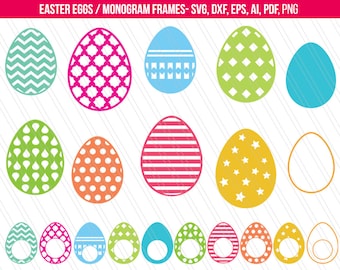 Easter svg, Easter eggs SVG, Easter monogram svg, Easter eggs vector clipart, Cricut silhouette, Screen printing- SVG, dxf, ai, eps,pdf,png