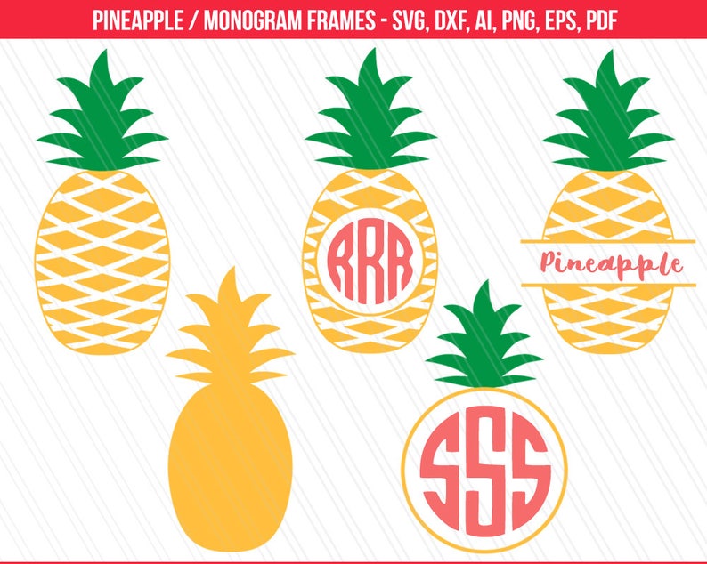 Pineapple svg Pineapple Monogram SVG Pineapple cut files image 0