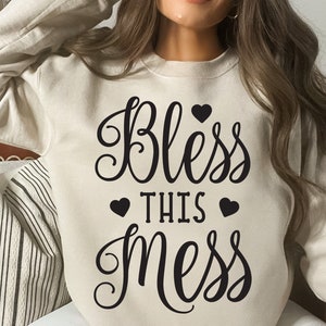 Bless this mess svg geschnitten Dateien,Cricut Silhouette, Siebdruck, Segen Familie Haus-svg, dxf, ai, eps, png, pdf-Instant digital download