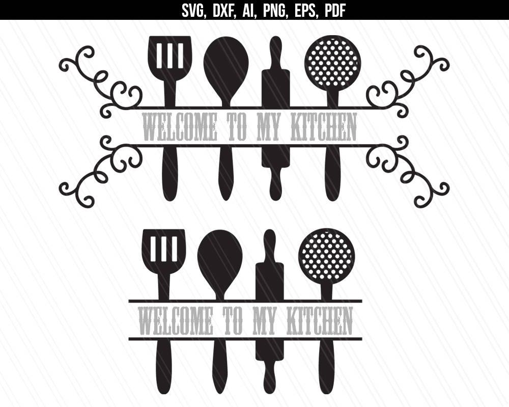 Download Split kitchen svg Kitchen monogram svgBakers svg Cookware ...
