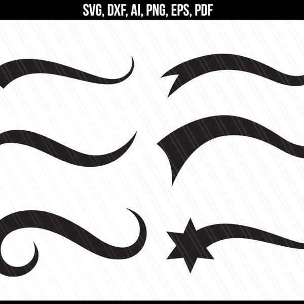 Text tails svg, Font tails svg, Swoosh svg, Text swoosh tails svg, Underline svg, Cricut silhouette- svg, dxf, eps, ai, png, pdf - digital