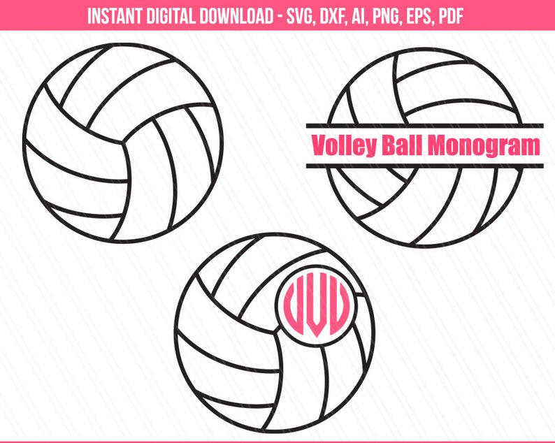 Volleyball svg, VolleyBall Monogram svg, Sports svg, monogram frame svg, cricut, silhouette, vector, clipart - svg, dxf, eps, ai, pdf, png