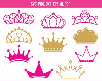 Crowns SVG cutting files, Crown clipart, Crown svg, Princess crown svg, Crowns,Crown vector, Cricut-Digital download -EPS,Ai,Svg,dxf,pdf,png