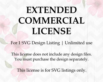 Uitgebreide commerciële licentie voor 1 clipart/svg 1 persoon onbeperkt gebruik | Commerciële licentie | Geen tegoed vereist