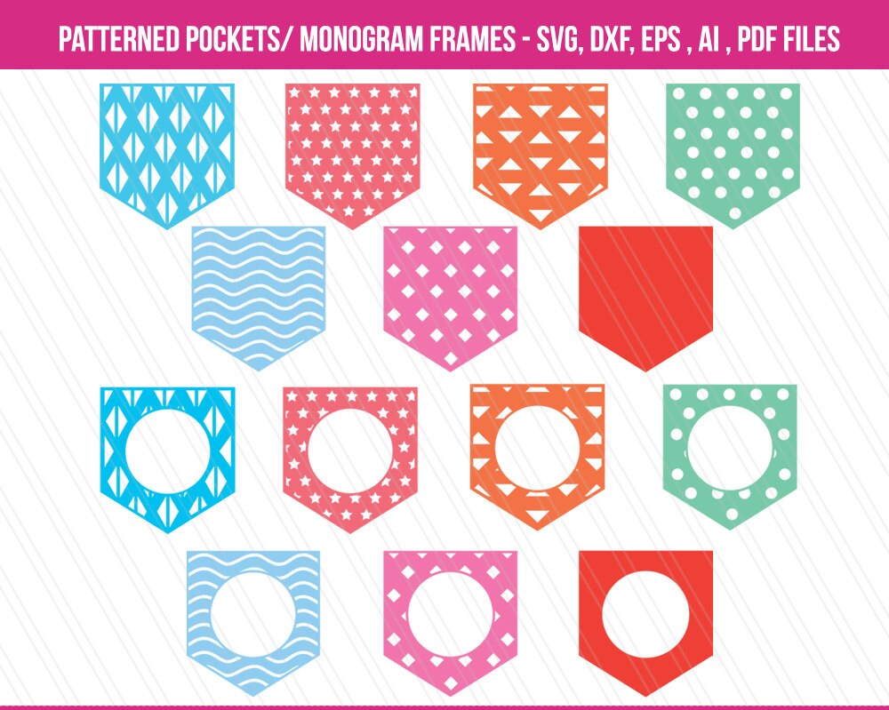 Download Pocket Svg monogram pocket svg Shirt pocket monogram frame ...