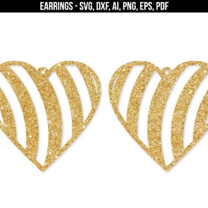 Heart Earrings svg, Earring svg, jewellery svg, leather jewelry, Earring svg for Cricut, silhouette, Modern earrings-svg,dxf,ai,eps,png,pdf