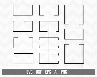 Rectangle frame svg | Split Rectangle svg | square svg | Rectangle Border Frames vector | Rectangle Outline Split Monogram png
