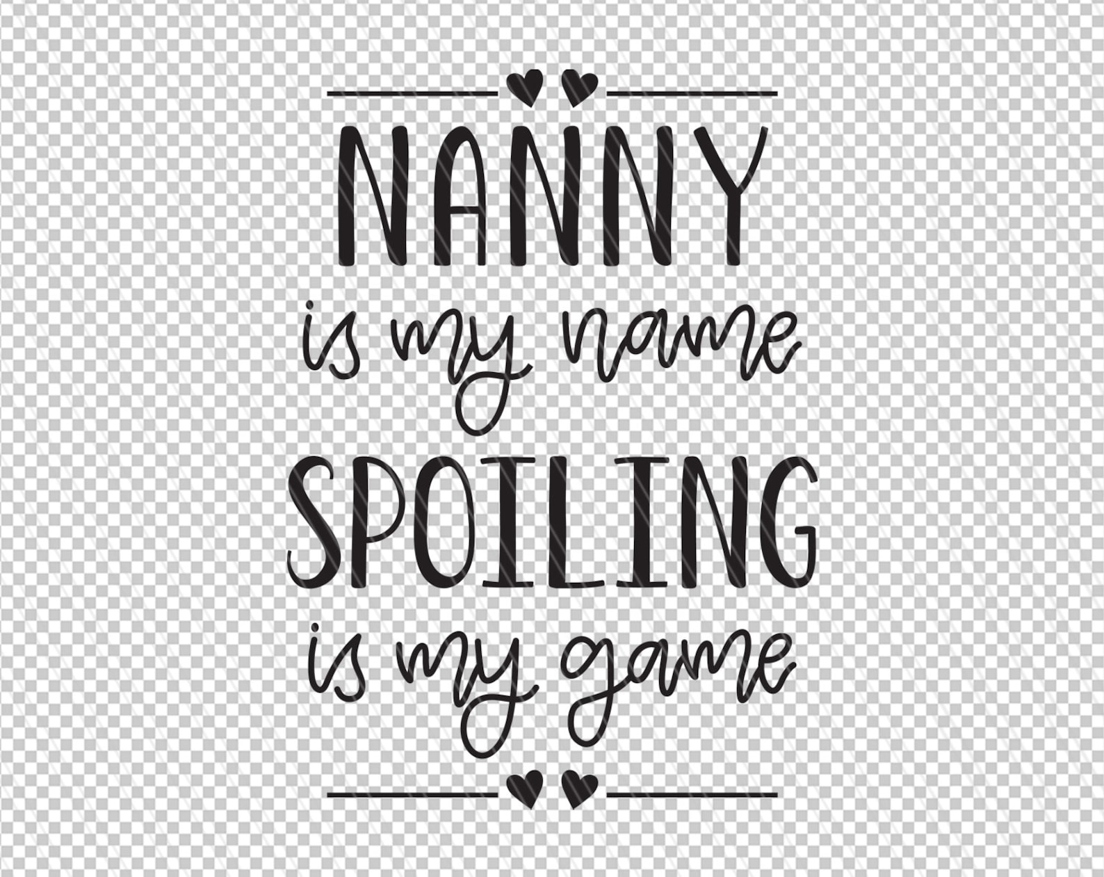 Nanny is my name spoiling is my game Nanny quote svg Nanny Etsy