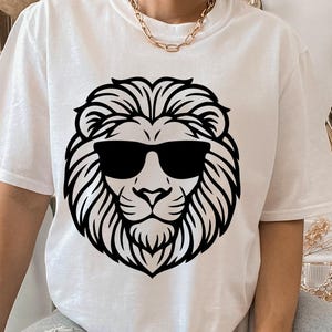 サングラスをかけたライオン svg、ライオン svg、ライオンの頭のマスコット svg png、ライオン ベクトル、面白い野生動物の頭のベクトル、印刷可能なクリップアート、png、svg、dxf
