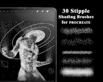 Stipple brush for procreate, Stippling Brushes Procreate, procreate tattoo brushes, Dotting, Dots, Shading brushes, dotwork procreate brush