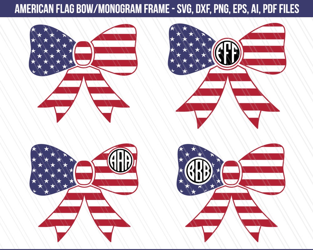 Download American Flag Bow Svg American flag monogram United States ...