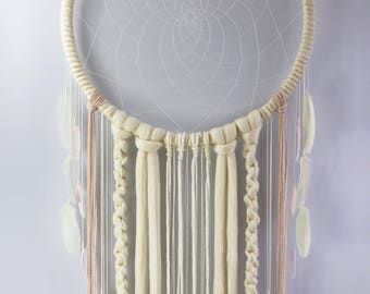 Infinity Giant Dream Catcher, Baby Girl Nursery room decor, Blush Bohemian Wedding decoration