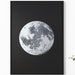 The Full Moon Silver Art Screen Print, Realistic Moon Space Wall Art, Zodiac Gifts