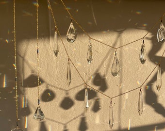 Suncatcher Garland Crystal Glass for Windows - Crystal Mobile - Sparkling Rainbow