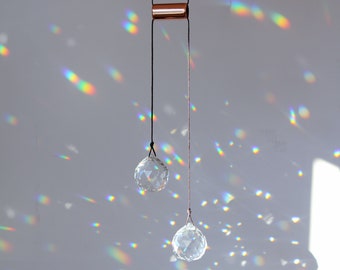 Suncatcher Crystal Ball Glass for Windows - Crystal Mobile Prism Hanging - Sparkling Rainbow