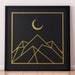 Night Print, Gold Print, Boho, Bohemian, Art print, A3 Art Print, Prints, Screenprint, Gift Idea, Print, Mountain Print, Moon Print
