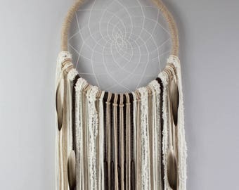 catcher dream dreamcatcher hanging polaris decor boho willow cream