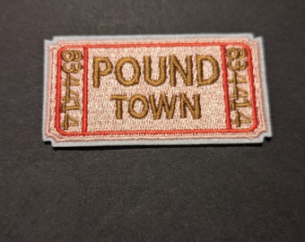 Pound town iron on patch