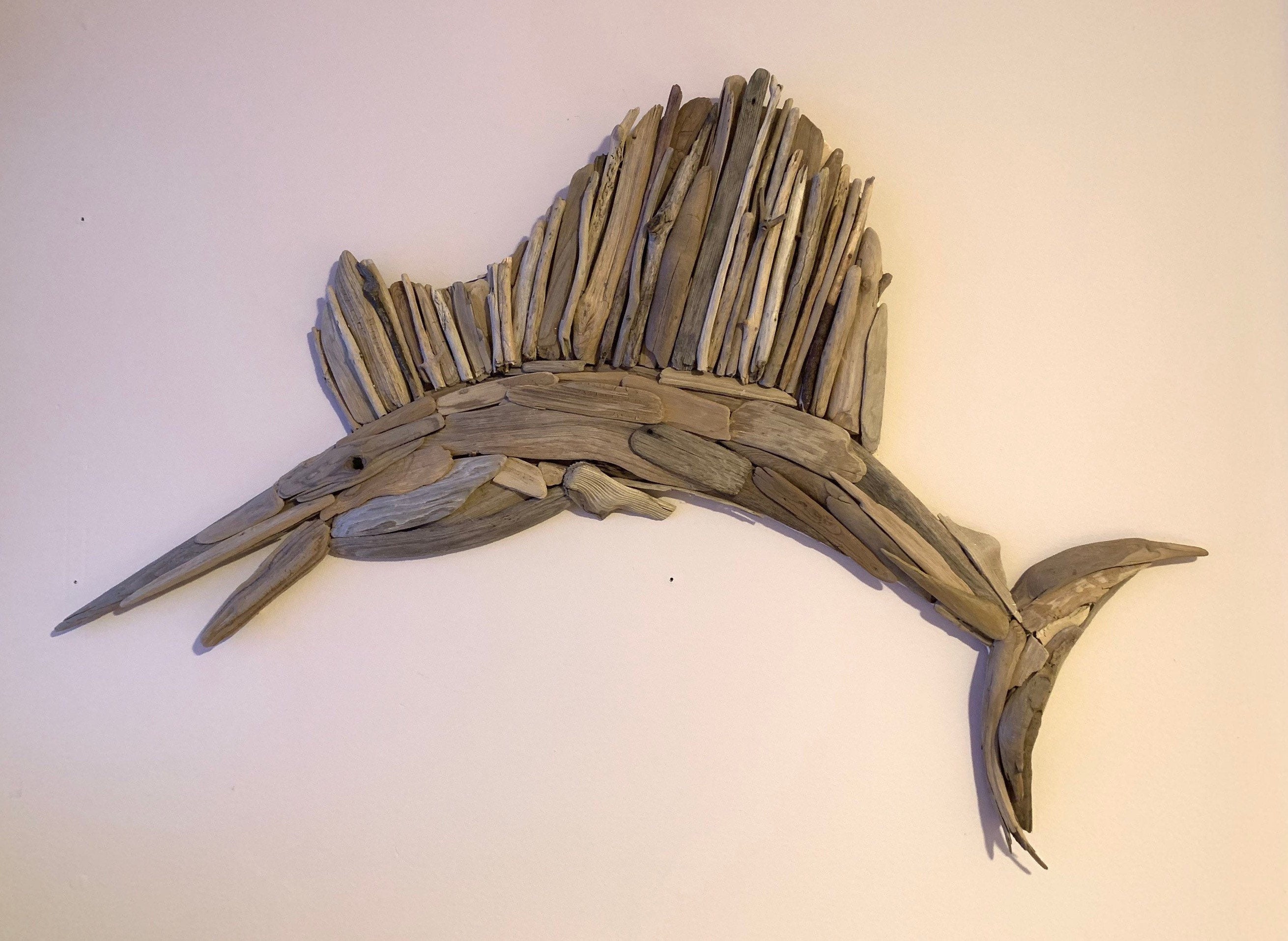 Driftwood Sailfish . Driftwood Wall Art . Driftwood Fish Wall Etsy UK