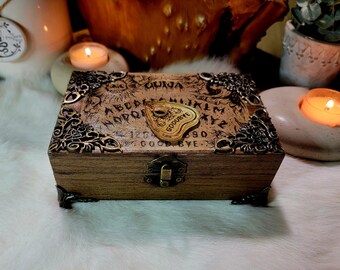 Spirit Ouija Board Divination Box with Resin Planchette - Trinket Box