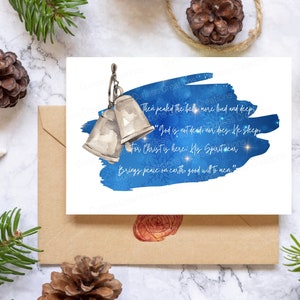 Digitale download kerstwenskaart - "I Heard the Bells on Christmas Day"