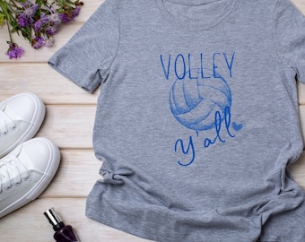 Volleyball Y'all Graphic Tee: Women's Cotton Volleyball Shirt