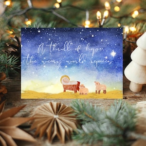 Oh, Nochebuena Niño Jesús con corderitos Cuadro - Escena dulce y sencilla, una emoción de esperanza descarga digital Tarjeta de felicitación navideña