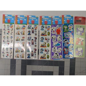 Peanuts Sandylion Snoopy Charlie Brown Stickers Sealed Lot of 7 Hallmark