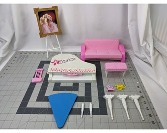 Mattel Barbie Grand Piano Sofa Table Framed Picture Lot