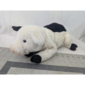 Gund Hamlet Pig Plush White Black 10 Inch 30080 Stuffed Animal Toy
