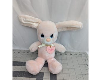 Precious Moments Pink Snowball Rabbit Plush Bunny 10 Inch Applause 1986 Stuffed