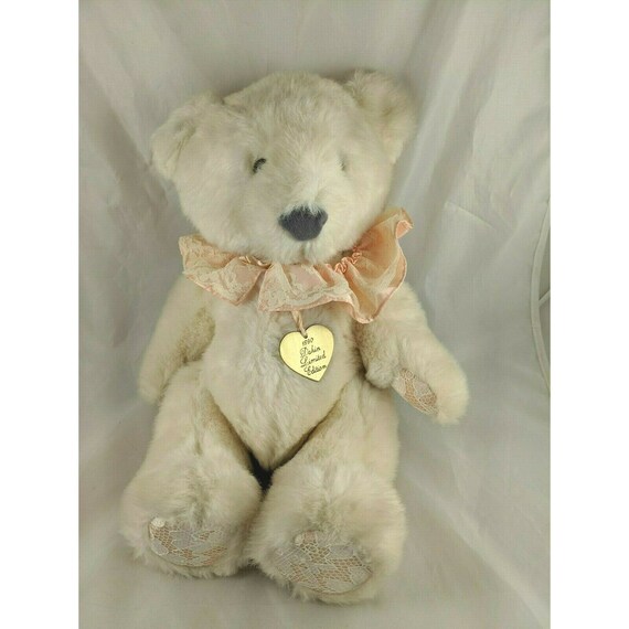 Dakin Bear Plush Peach Lace Collar 17 