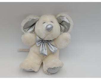 Mouse Mouse Silver Accents Plush White 8 Inch Tb Trading Co Stuffed Animal Toy