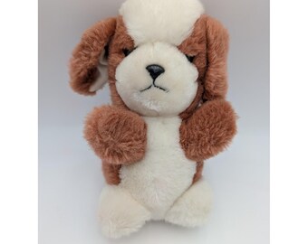 Mighty Star Polar Puff Dog Brown White Plush 4151 Puffer Vintage 8in