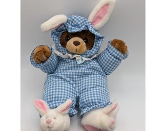 Papel Bearly Bunny Bear Plush 14 Inch Blue Bingham Stuffed Animal Toy